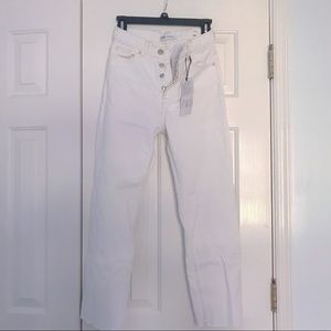BRAND NEW W TAGS Zara hi-rise straight white jeans